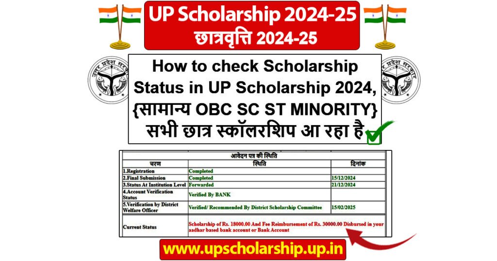 How to check scholarship status in up
