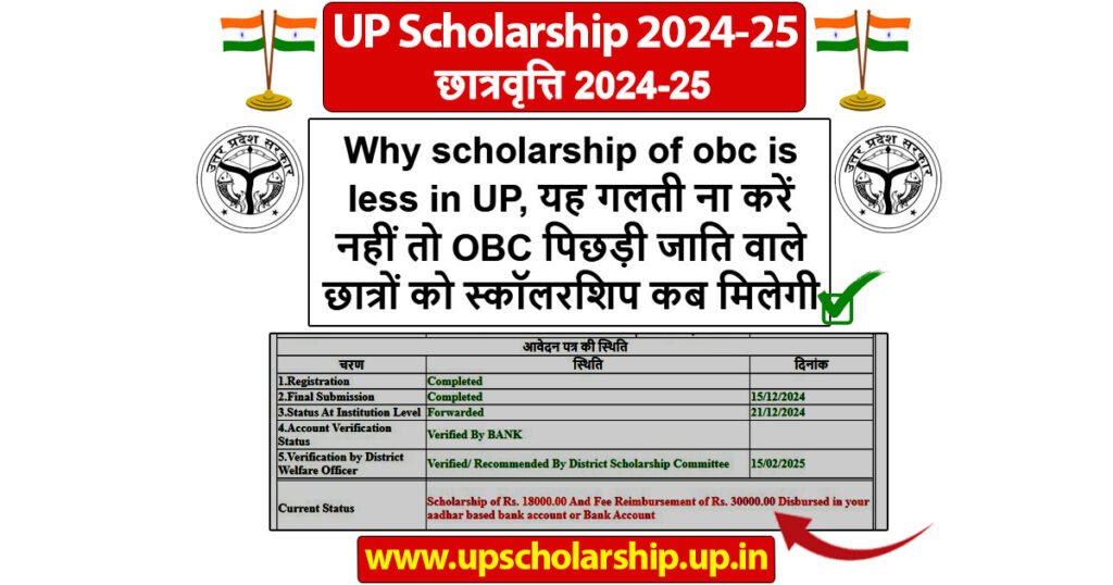 Why scholarship of obc is less in UP, यह गलती ना करें नहीं तो OBC पिछड़ी जाति वाले छात्रों को स्कॉलरशिप कब मिलेगी