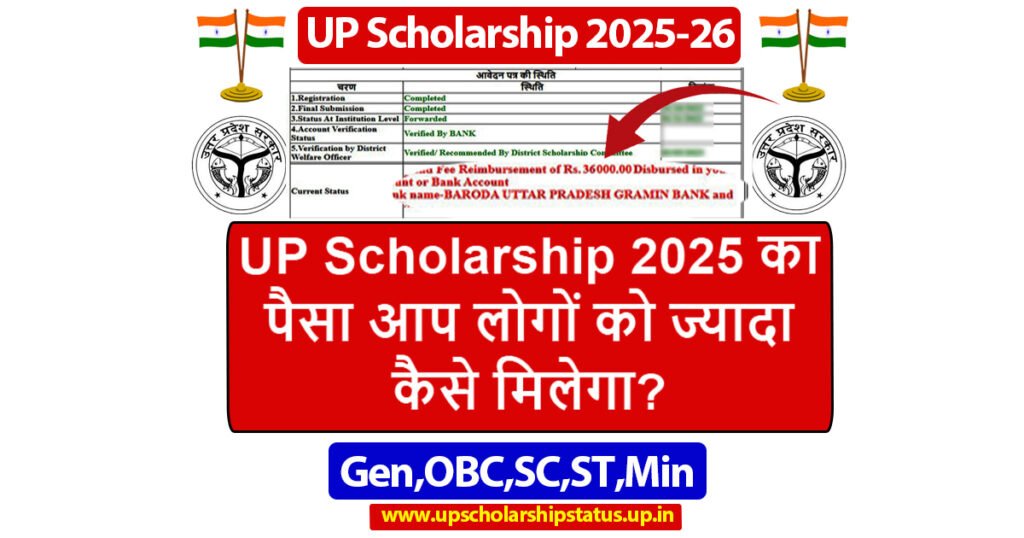 UP Scholarship 2025 का पैसा आप लोगों को ज्यादा कैसे मिलेगा